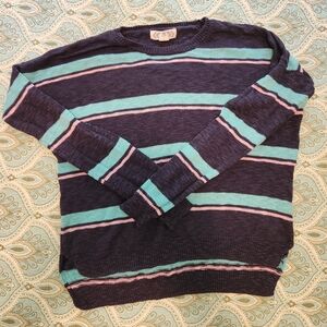 Light Summer Sweater Mint/Pink/Grey Size L